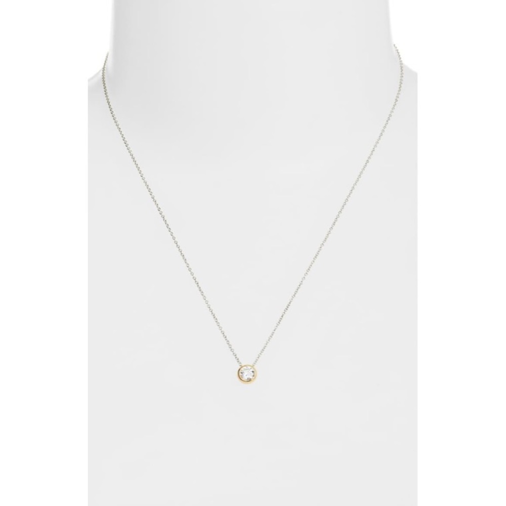 new Lassaire ♡ Simulate Diamond Solitaire Necklace - Picture 2 of 9
